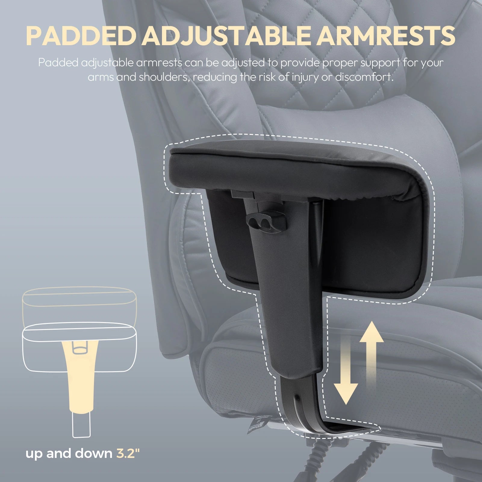 Dowinx Big and Tall Office Chair with Pocket Spring Cushion and Lumbar Support,High Back Computer Gaming Chair