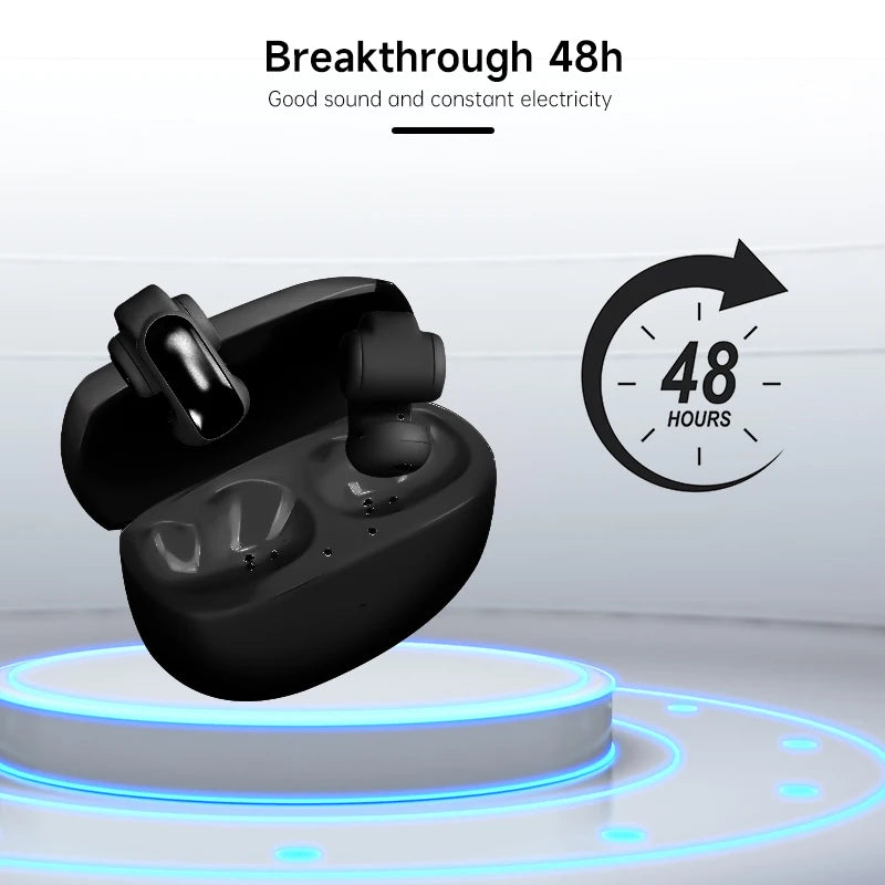 2025 New Wireless Bluetooth 5.3 Earbuds Waterproof Sweatproof Noise Reduction Ear Clip Sport Earphones With Charging