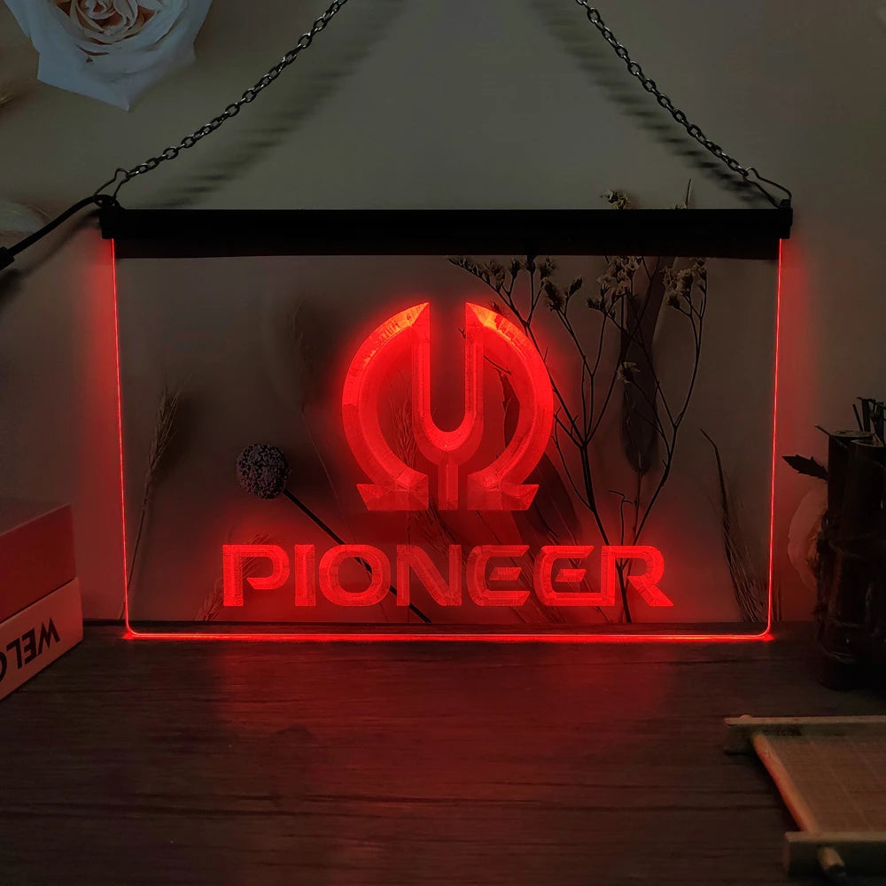 Pioneer Vu LED Neon Sign-3D Carving Wall Art for Home,Room,Bedroom,Office,Farmhouse Decor - Red / UK-30x20cm