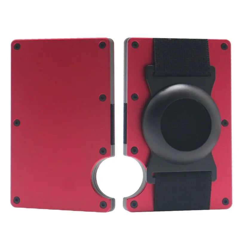 Men Metal Wallet AirTag Holder Aluminum Credit Card Holder Wallet RFID Blocking Slim Wallet for Minimalist Carteira