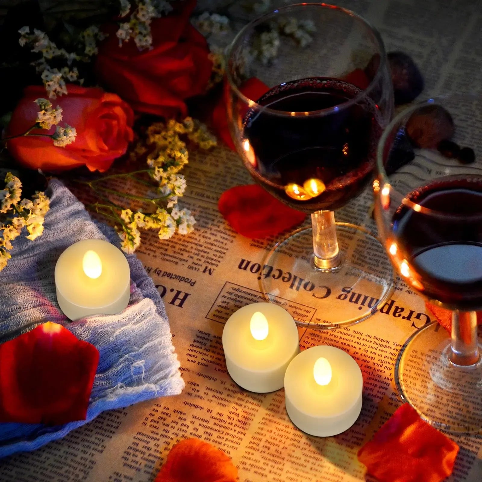 6/12/18/24pcs LED Tea Light Candles Rechargeable Flameless Candles Home Decor Flickering Electronic Candle Lamp