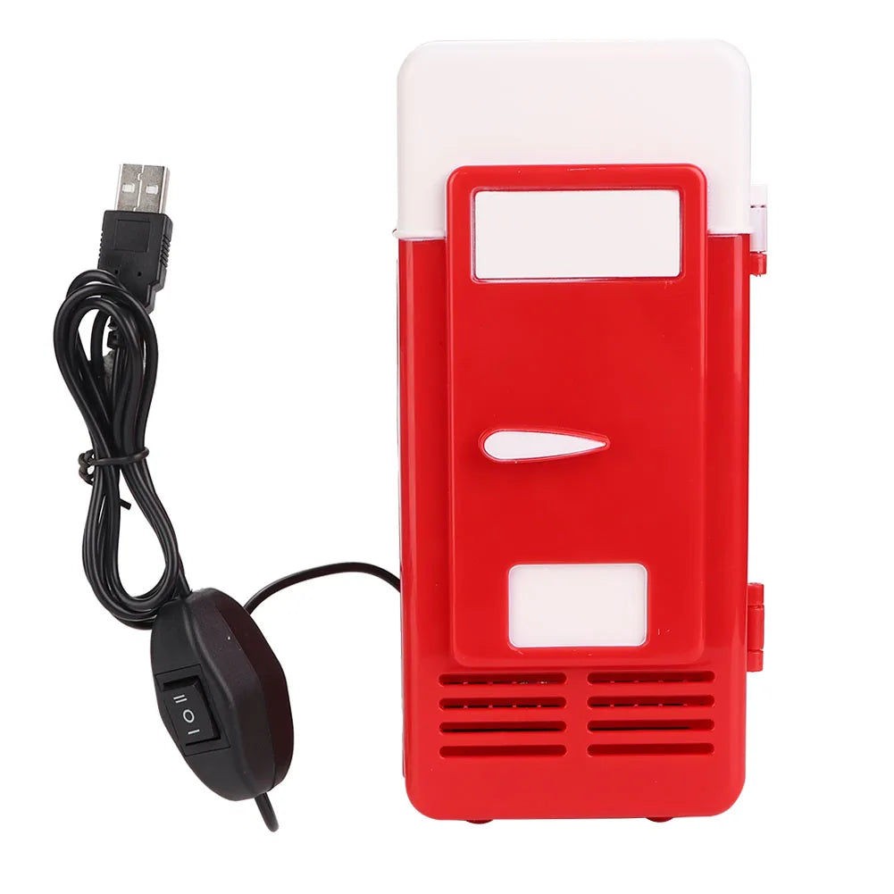 Mini USB Office Mini Heating And Cooling Dual Use Portable Refrigerator Drink Cooler - Red