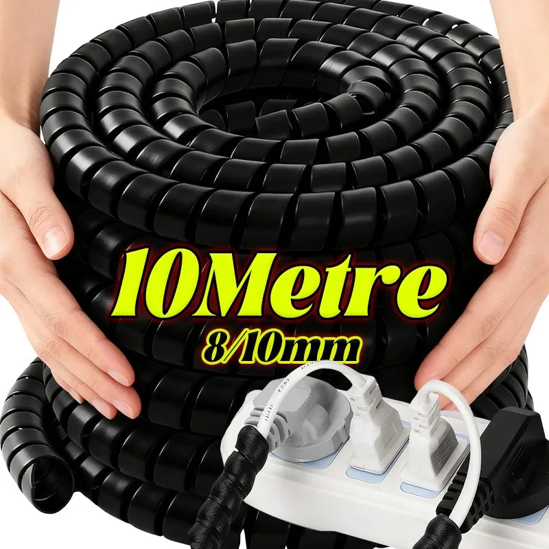 2/10M Cable Spiral Wrap Protector Flexible Wire Organizer Cable Protection Sleeve Wire Winding Cover Cord Tube