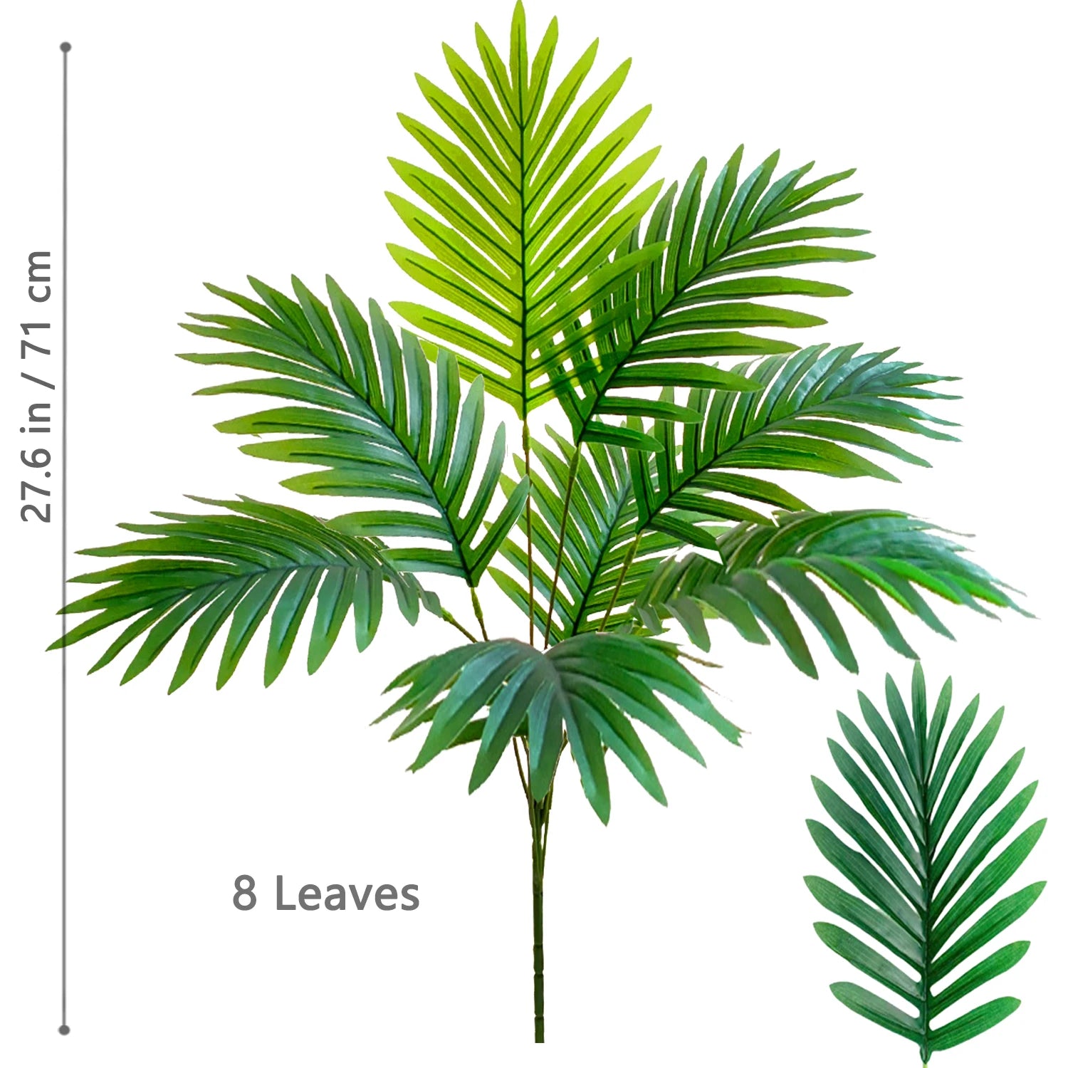 68-125cm/49.2in Artificial Areca Palm Plant Fake Tropical Leaves Fake Yellow Palm Indoor Home Office Decor