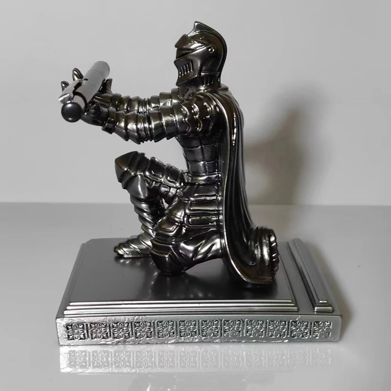 Wearing Armor Pen Holder Ornaments 2025 Bronze Statue Executive Knight With Helmet Home Study Office Decoration - Silver