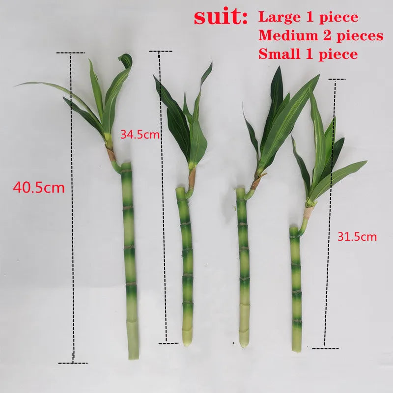 New 40cm rFtificial Lucky Bamboo Succulent Fake Plant Flower Green Potted Garden Outdoor Dining Table Fish Tank Home