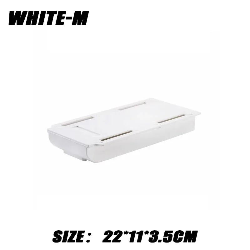 1-3PCS Hidden Desktop Organiser Desktop Sticky Drawer Slide Out Under Desk Drawer Transparent Under Desk Drawer Storage