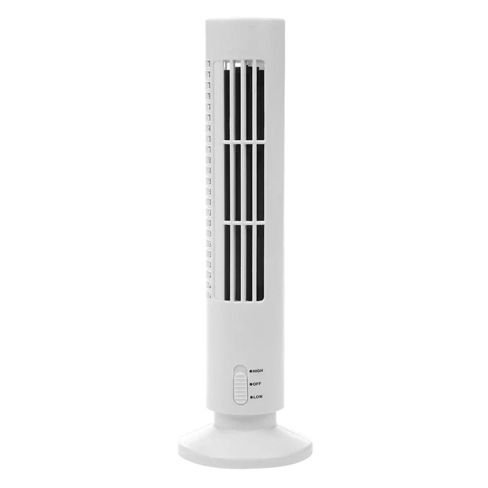 LED Tower Fan Bladeless Cooling Fan 2 Gear Speed No Leaf Air Conditioner Portable Electric Floor Fan for Living Room