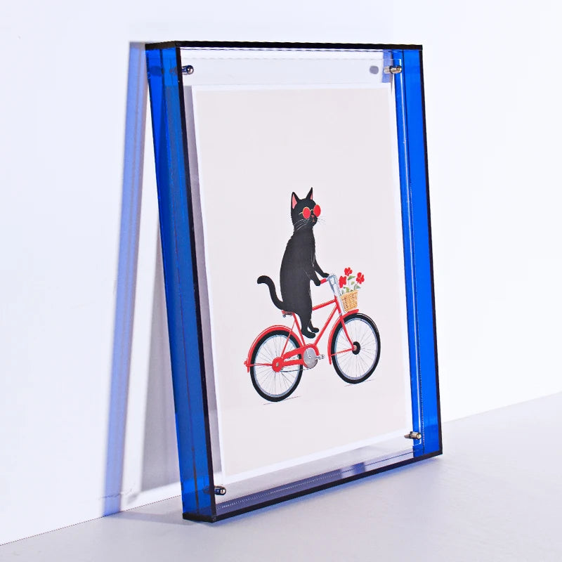 Translucent Acrylic Picture Frame Neon Floating Acrylic Wall Tabletop Frame Decoration Photo Frame for Gallery Home