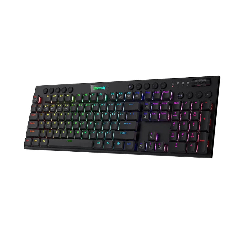 Redragon K618 Horus Wireless RGB Mechanical Keyboard Bluetooth/2.4Ghz/Wired Tri-Mode Low Profile Gaming Keyboards