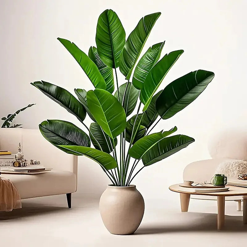 1pcs 24 Leaf Artificial Banana Tree Fake Palm Leaves Monstera Leaf Large Tropical Palm Tree Real Touch Green Plant Home