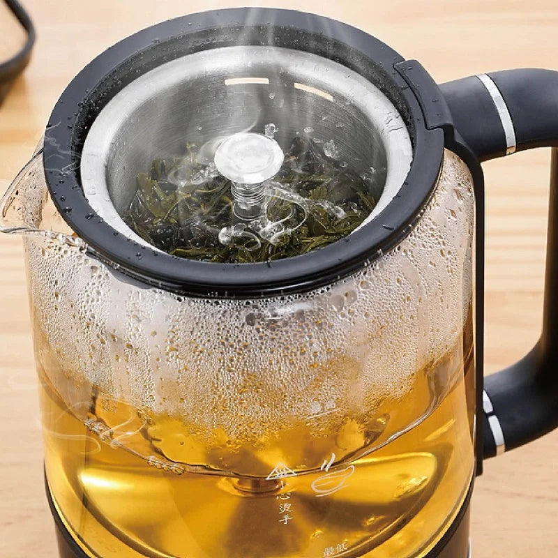 1.3L Tea Maker 4 Gear Black Tea Pu’er Glass SteamTeapot Automatic Keep Warm Electric Kettle Multifunction Home/Office