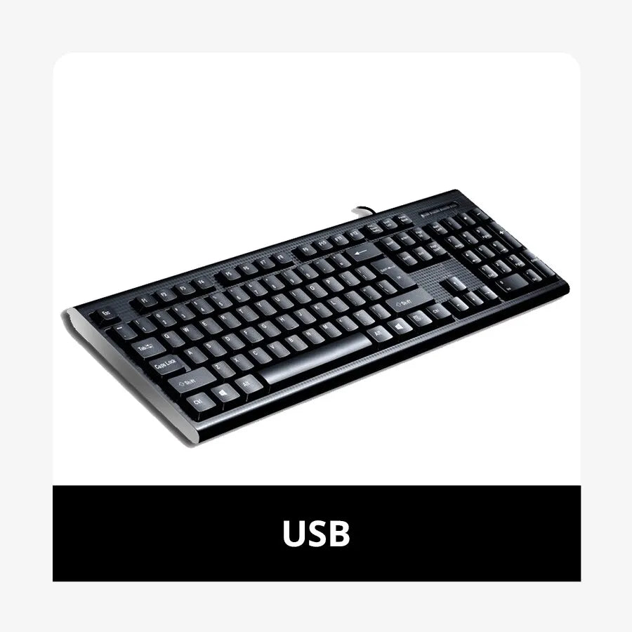 Q9 Single Keyboard USB Square Mouth Business Office Home PS2 Round Hole Wired Desktop Computer - USB - Desktop