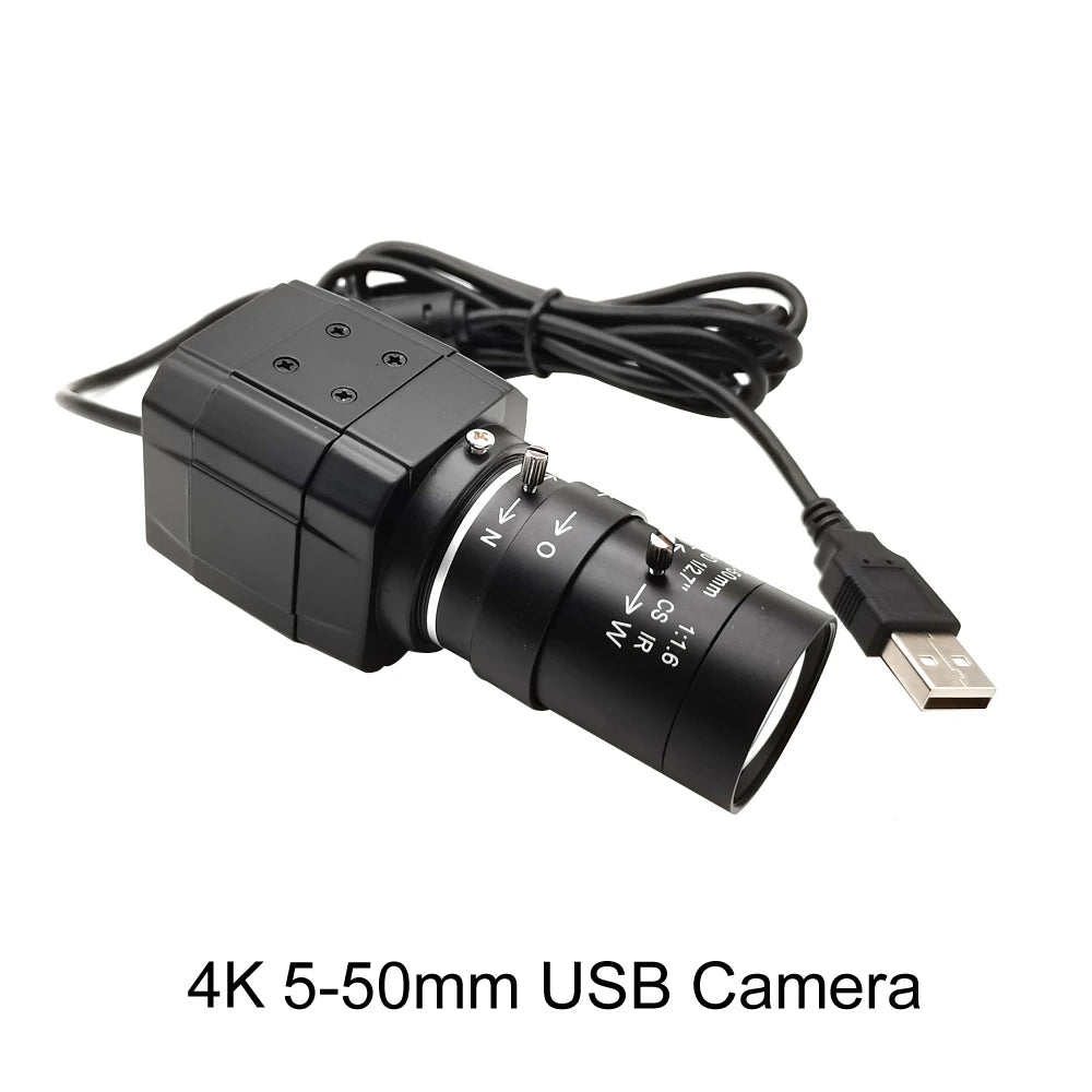HD CS 5-50mm Varifocal Lens Industrial 30fps 4K 8MP CCD IMX415 USB Webcam 2K 4MP F5253 PC Video Usb Camera UVC OTG Live