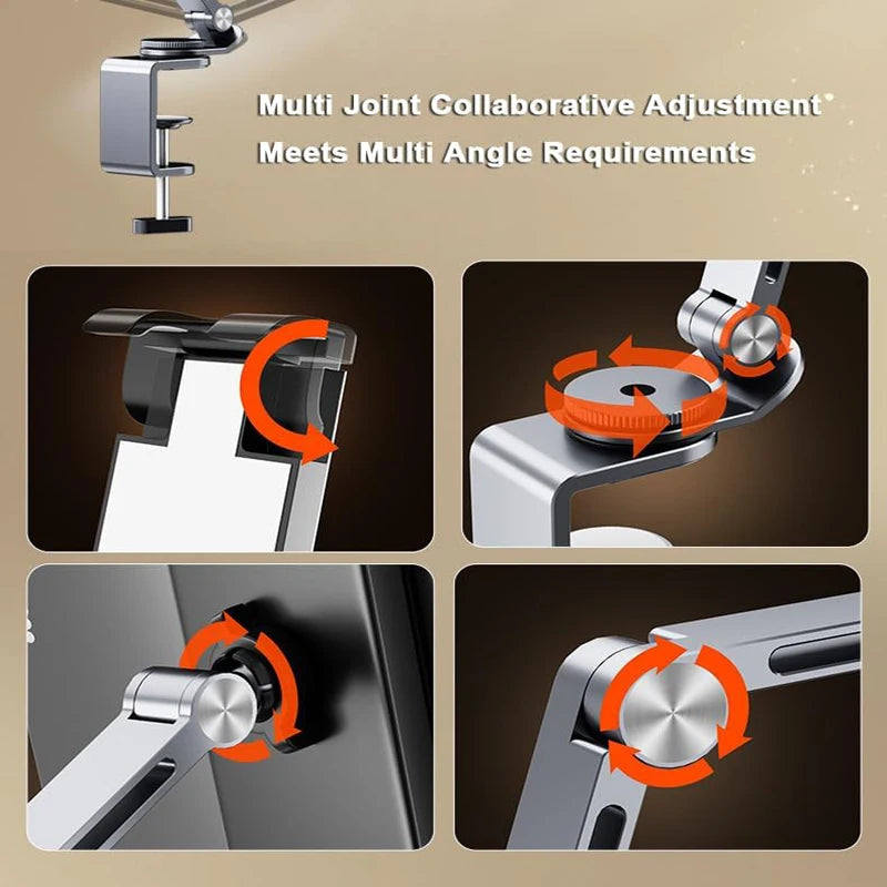 Adjustable iPad boom Arm Mount Stand iPad Tablet Holder for Bed or Desk Overhead Compatible for iPad iPhone Android