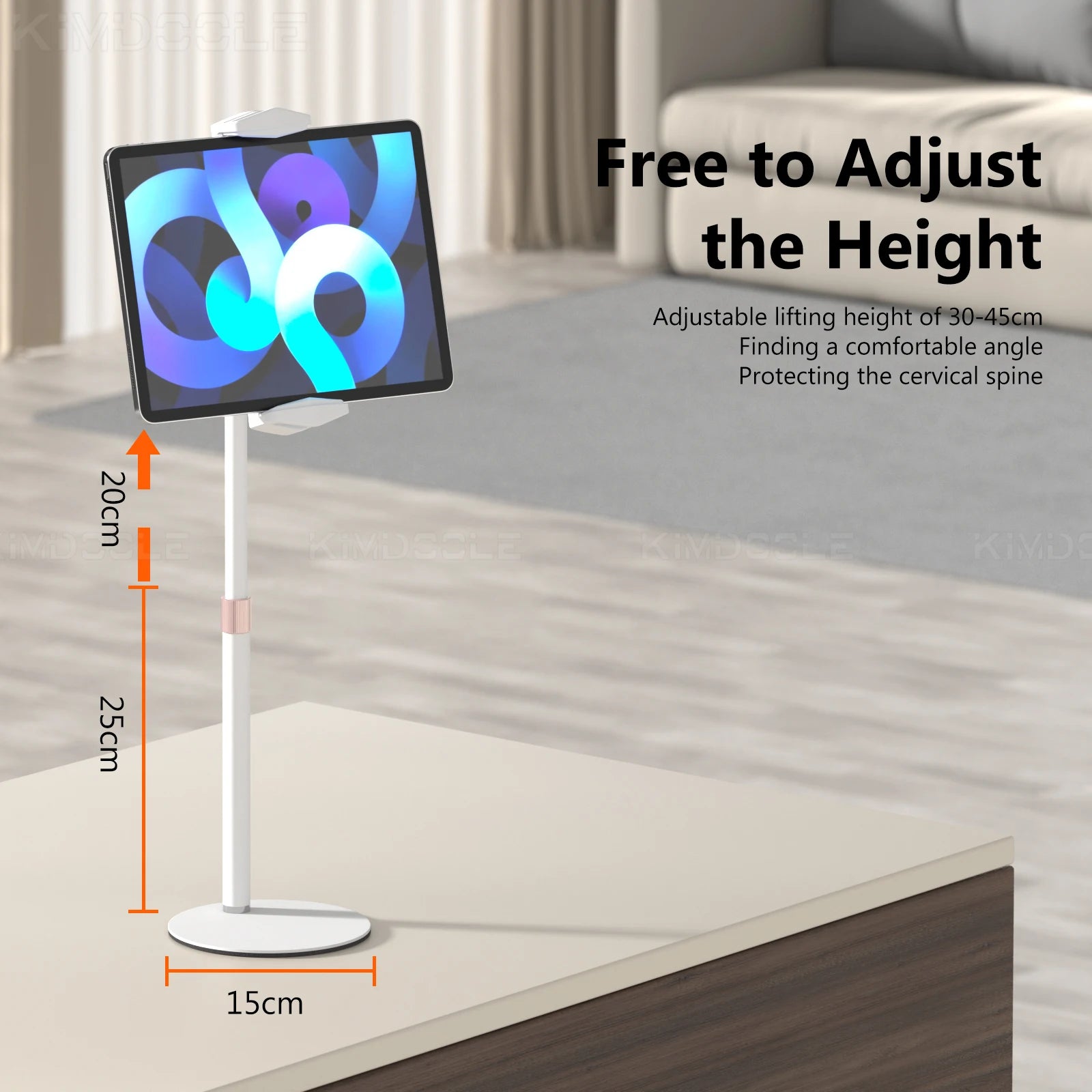 Kimdoole VESA Monitor Desk Mount Single Monitor Stands Freestanding Fits 13’’ to 18’’ Computer Screen with Height