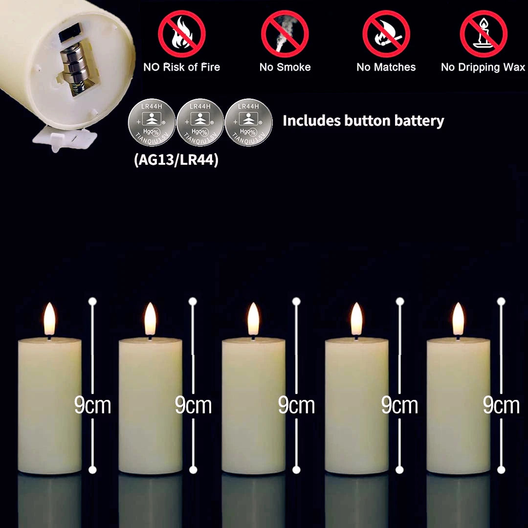 6-120PCS Led Candles Bulk Flickering Flameless Candles Battery Operated Fake Pillar Candle Wedding Birthday Party Decor