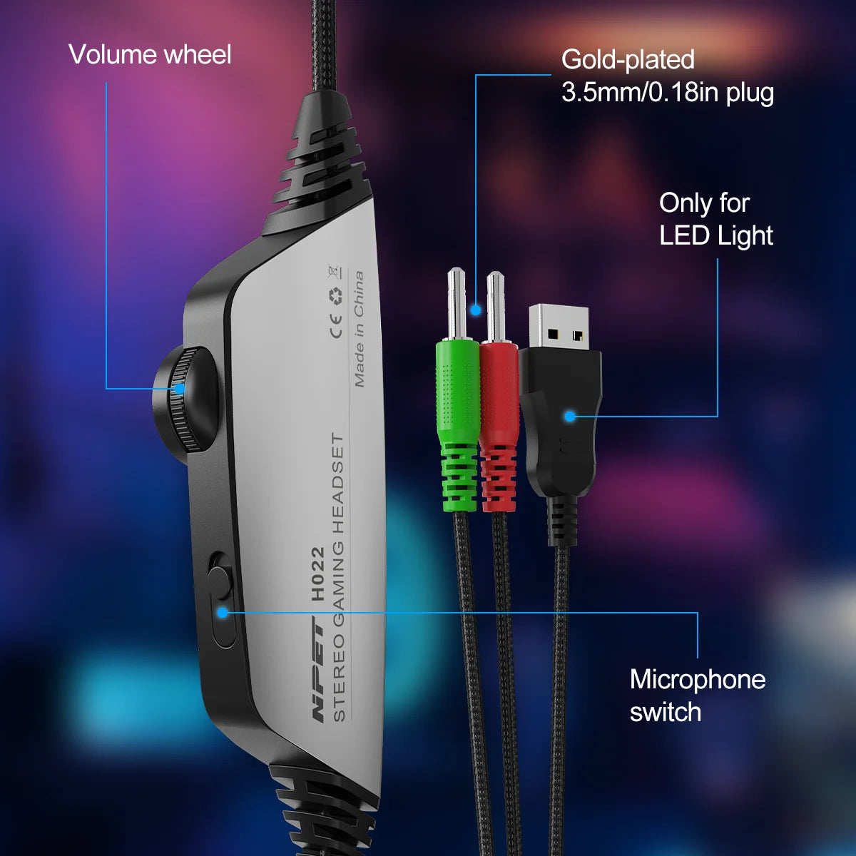 NPET HS10 3.5mm Wired Gaming Headphones With Microphone 120° Adjustable PC Bass Stereo Gamer Headset For PS4 PS5 Xbox