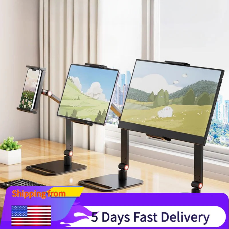 adjustable-monitor-holder-no-drilling-vesa-phone-portable-laptop-gaming-expandable-desktop-clamp-stand-for-12-17-3-inch-screen