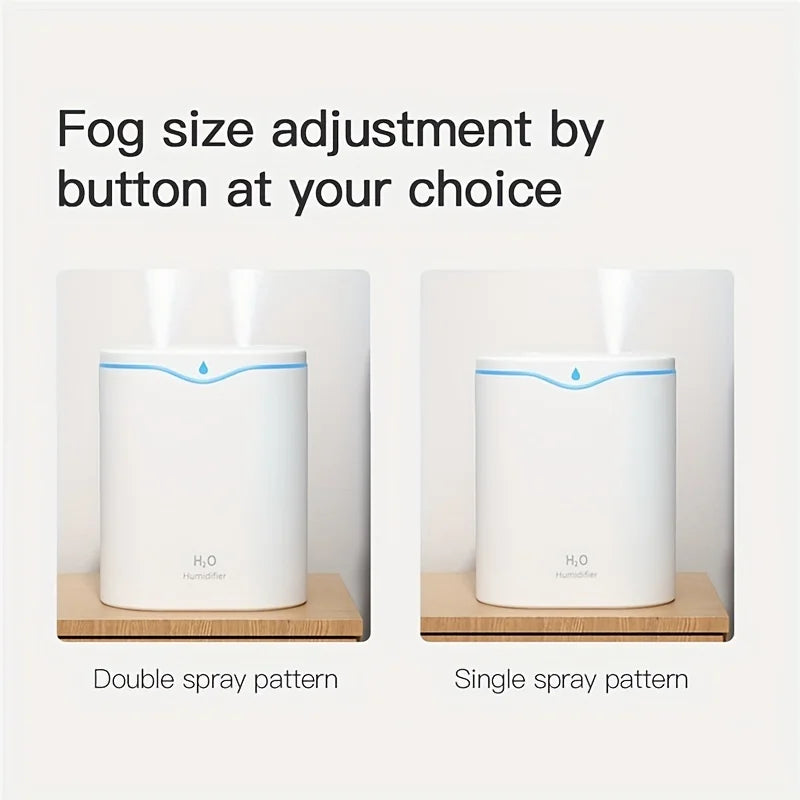 2000ml Air Humidifier Double spray Mist nozzle Cool Mist Large capacity Colorful Night Light usb H2O Air Diffuser