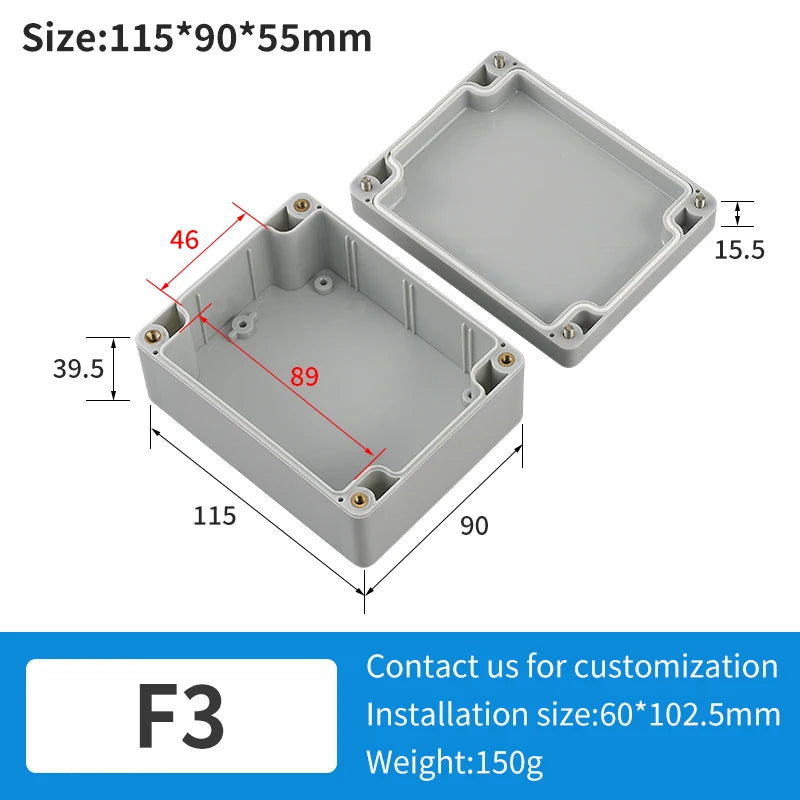 F Series Plastic ABS Junction Box Screw Cable Custom Waterproof Junction Box Ip65 Outdoor Electrical Junction Box