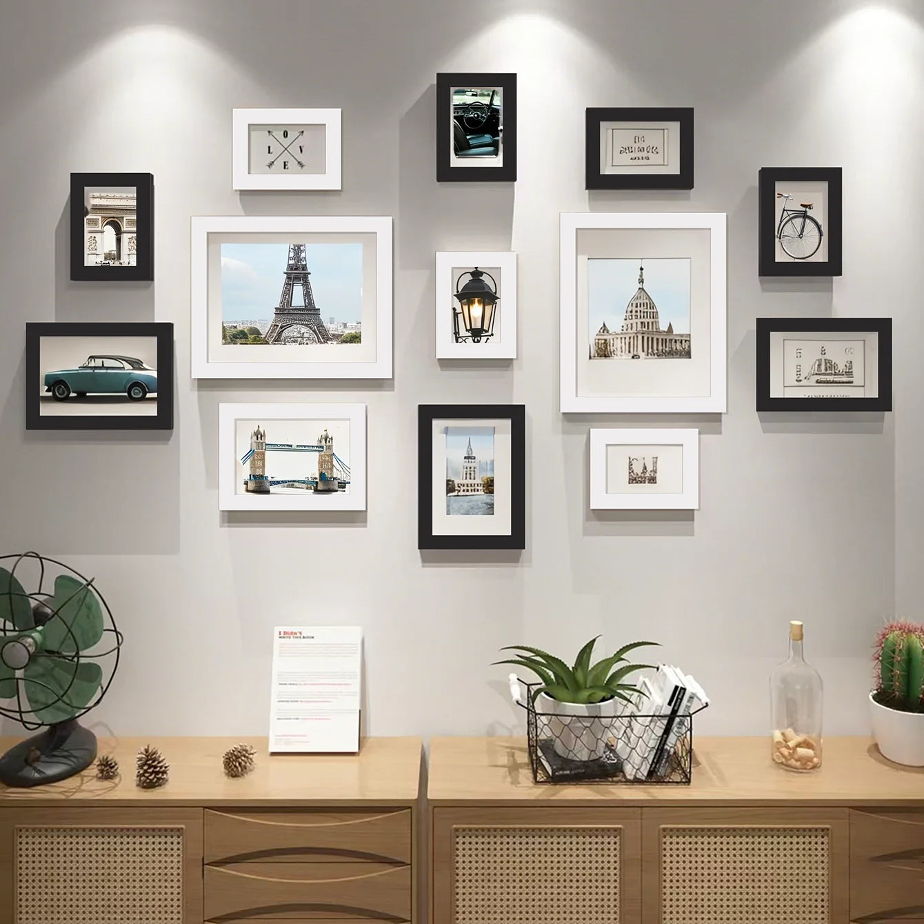 13pcs Wood Picture Frame Set for Wall Home Office Decor Festive Commemorative Gifts - Variety of Sizes for Photos