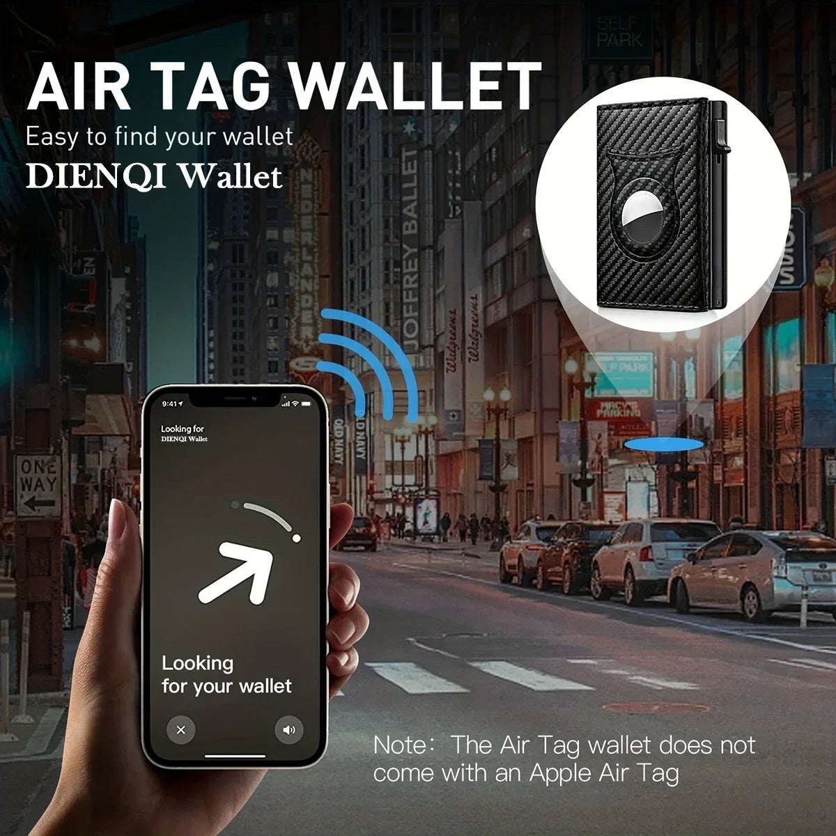 Big Capacity Business Card Holder Luxury Name Case Carbon Fiber Card Holder Automatic Pop Up Card Clips Apple Airtag