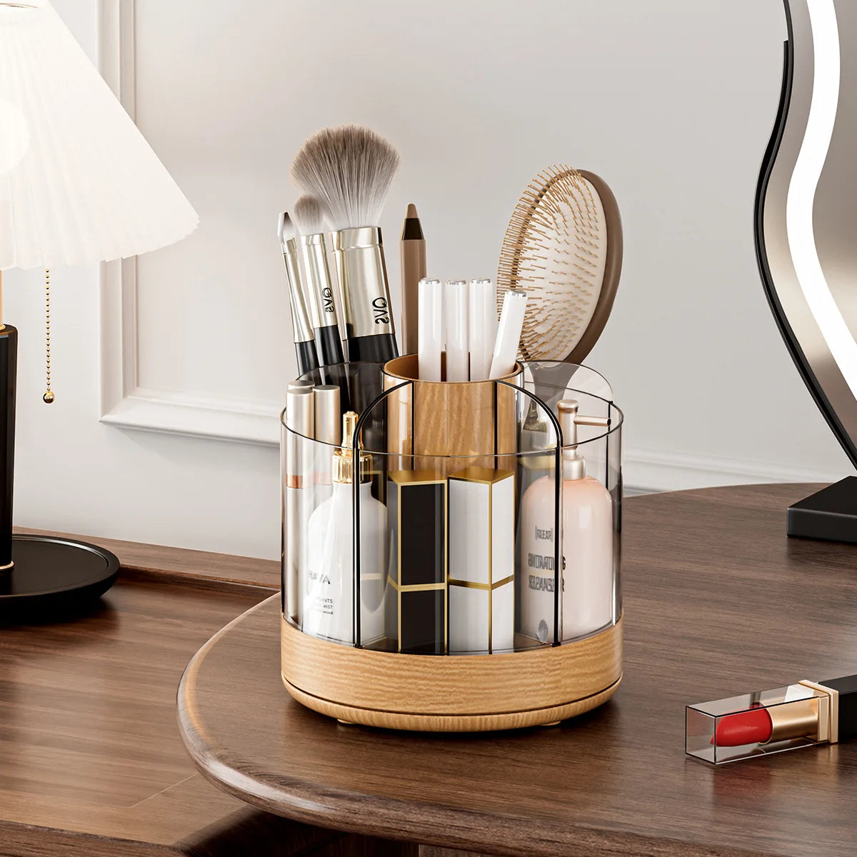 Large Capacity Desk Accessories 360 ° Rotation Cute Pen Holder Stationery Organizer Pencil Storage Office School