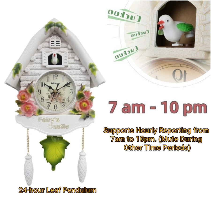 1pc Cuckoo Wall Clock Daytime Hourly Alarm Pendulum Quartz Watch Silent Wall Clock for Home Living Room Decoration Wall