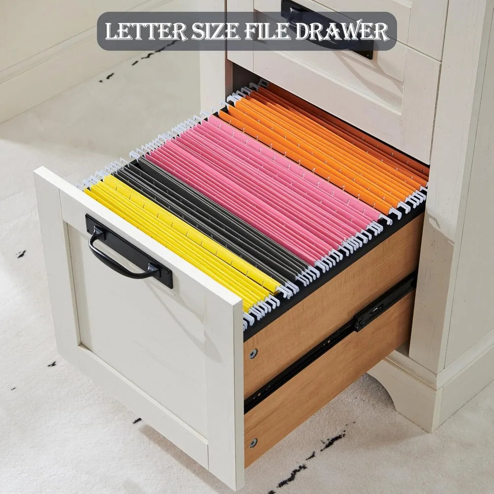 RedLemon 60 Farmhouse Executive Desk with Drawers Wood Home Office Desk w/Charging Station Keyboard Tray File Drawer