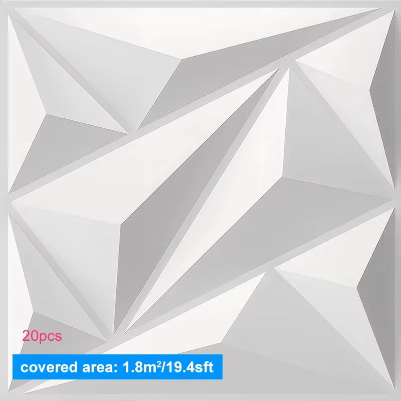 20PCS 3D Wall Panels 30x30cm Indoor Wall Decoration for Living Room Bedroom Hotel Office Mural Tile-Panel-Mold 3D Wall