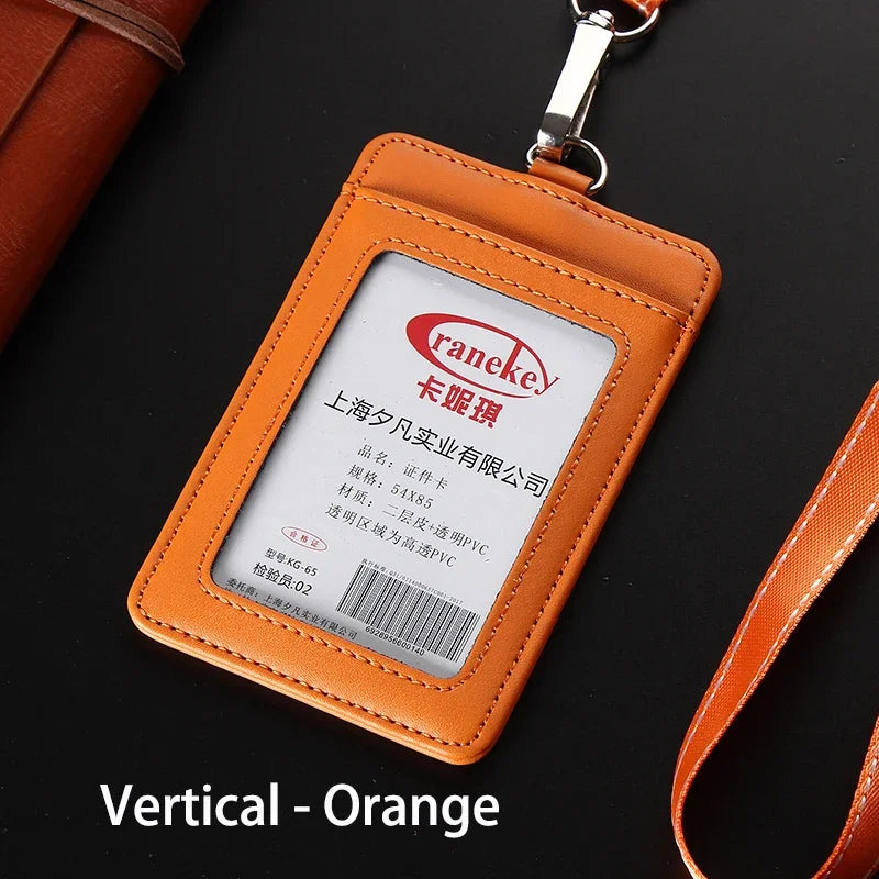 NEW ID Holders Bank Credit Card Holder Unisex Genuine Leather Card Case Business Working Id Badge Name Tag Covers