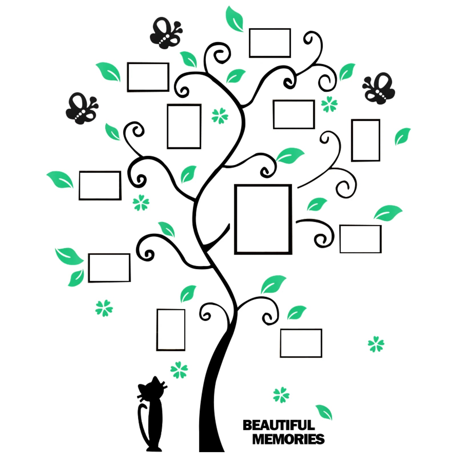 3D Acrylic Picture Frames Tree DIY Family Tree Picture Wall Decoration Adhesive Wall Photo Frames for Home Living Room