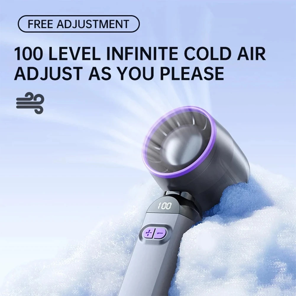 Handheld Turbo Fan LED Digital Display Adjustable Cooling Fan USB Rechargeable Portable Electric Fan for Home Office