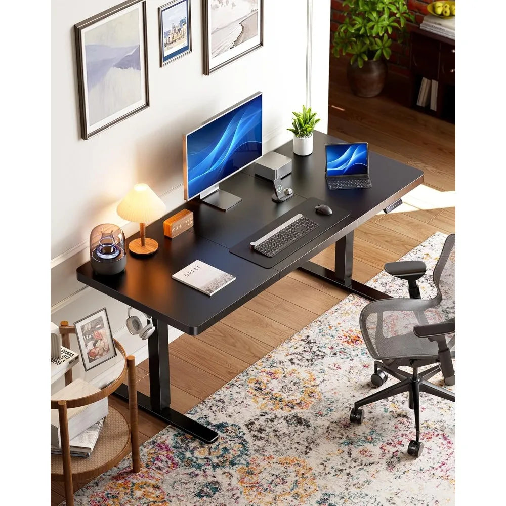 HUANUO 71 x 30 inch Electric Standing Desk Powerful Brushless Motor Large Height Adjustable Table,Thick T-Shaped Frame