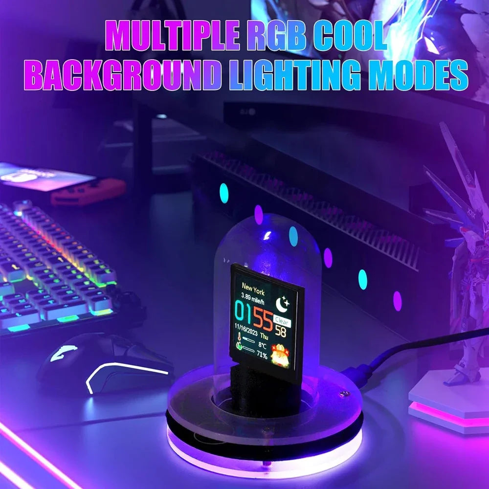 Nixie Tube Clock Smart Wifi Glow Diy Tube Clocks Cyberpunk Style Digital Table Clock Visual Display Changeable