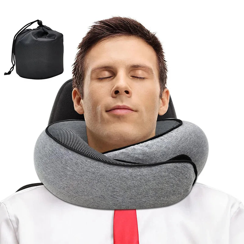 travel-neck-pillow-memory-foam-u-shaped-pillow-snail-style-travel-neck-support-portable-adjustable-soft-noon-break-sleep-pillows