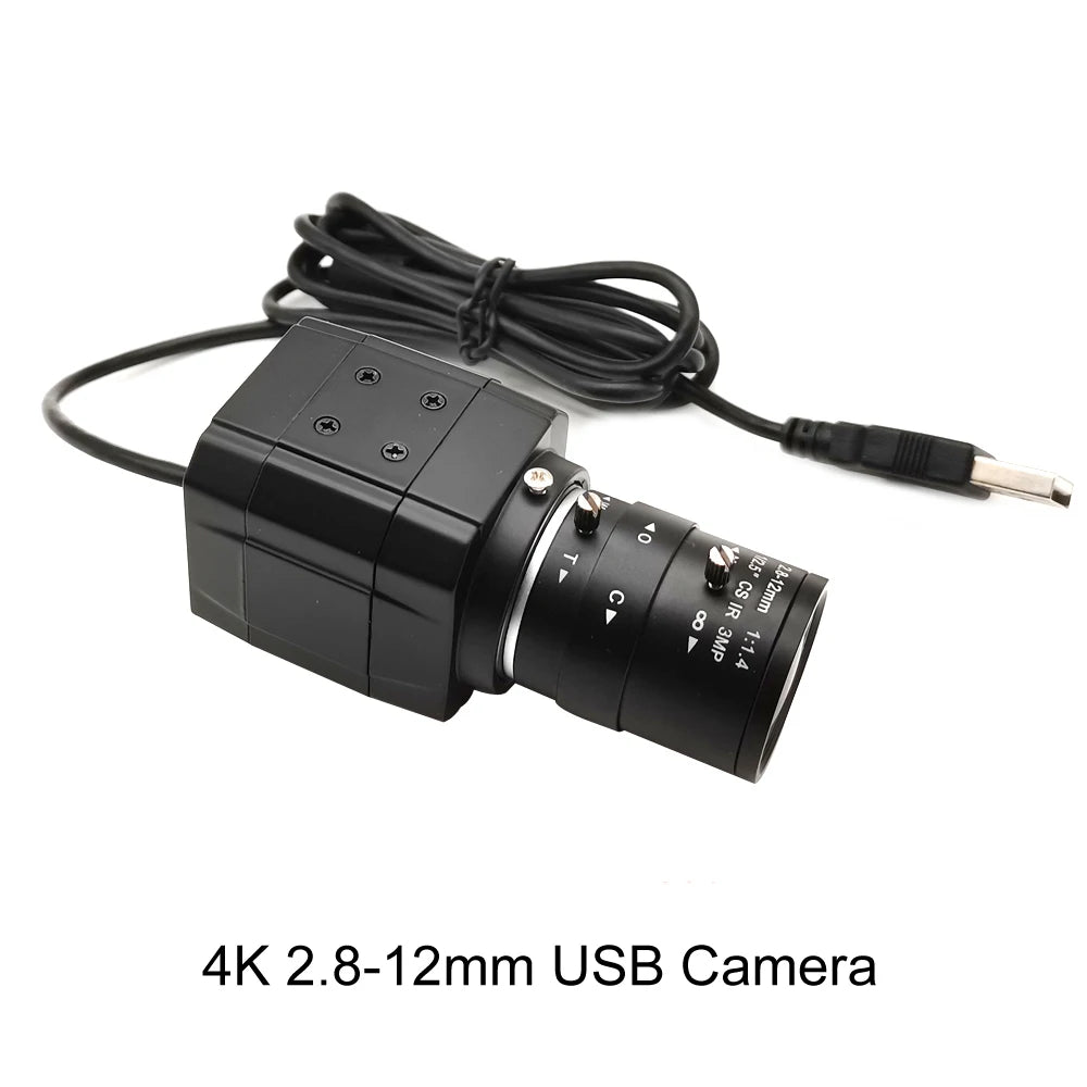 HD CS 5-50mm Varifocal Lens Industrial 30fps 4K 8MP CCD IMX415 USB Webcam 2K 4MP F5253 PC Video Usb Camera UVC OTG Live