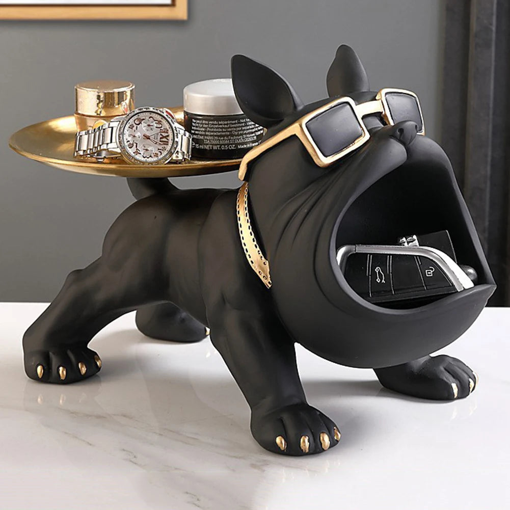 Bulldog Animal Figurines Cool Dog Statue Sculpture Living Study Room Bedroom Decor Home Interior Decoration Accessories