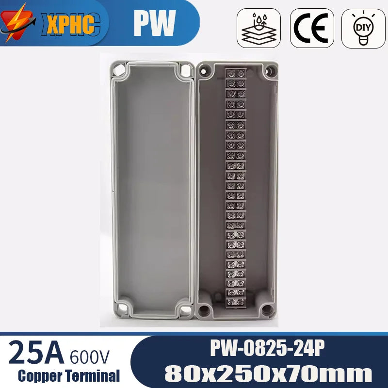 Outdoor ABS Plastic Electric Cable Branch Box Distribution Enclosure Case Home Monitor Waterproof Terminal Junction Box