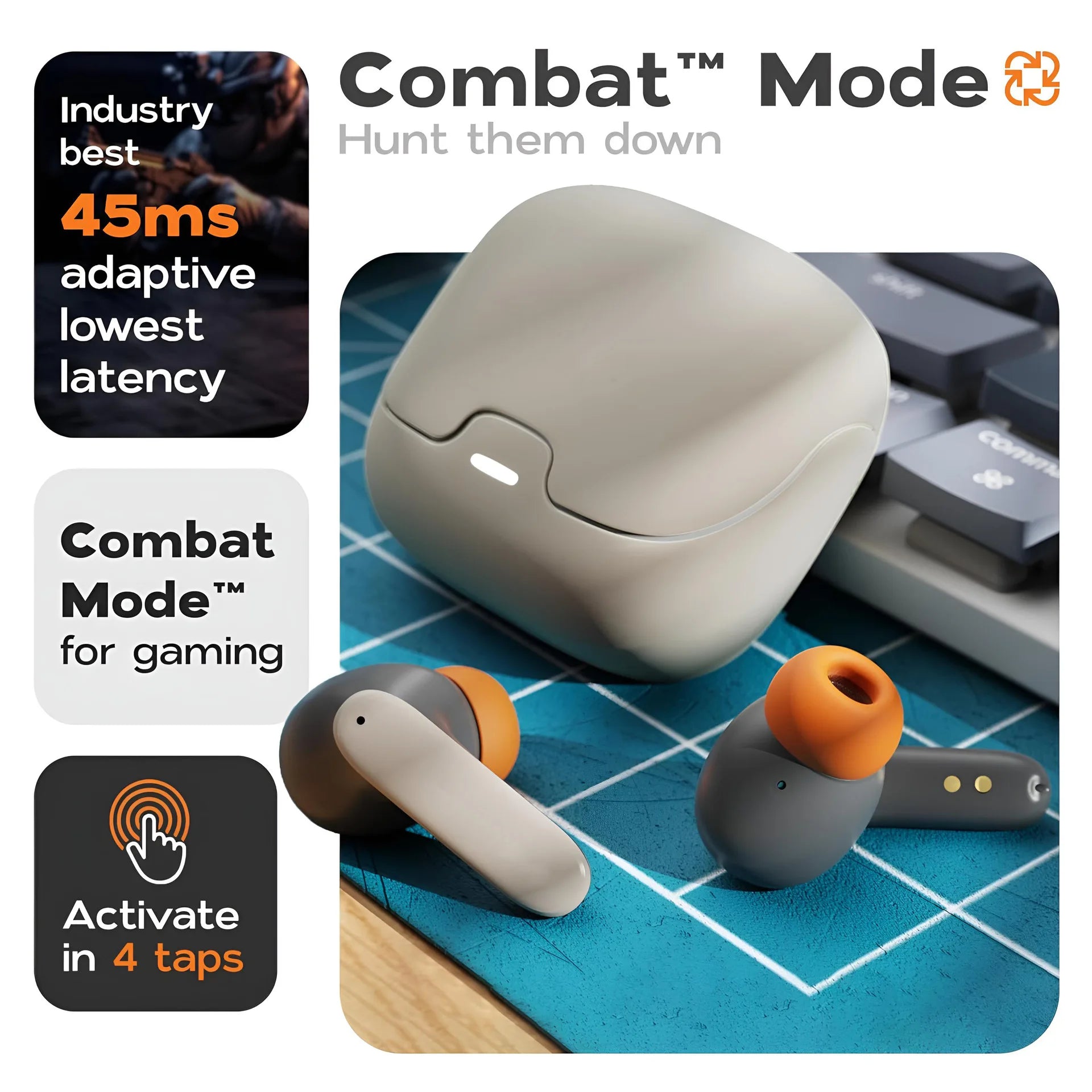 TWS Wireless Earbuds BT 5.4 Low Latency Game Earphones Microphone Noise Reduction Fast Charging Game Mode Listen Music