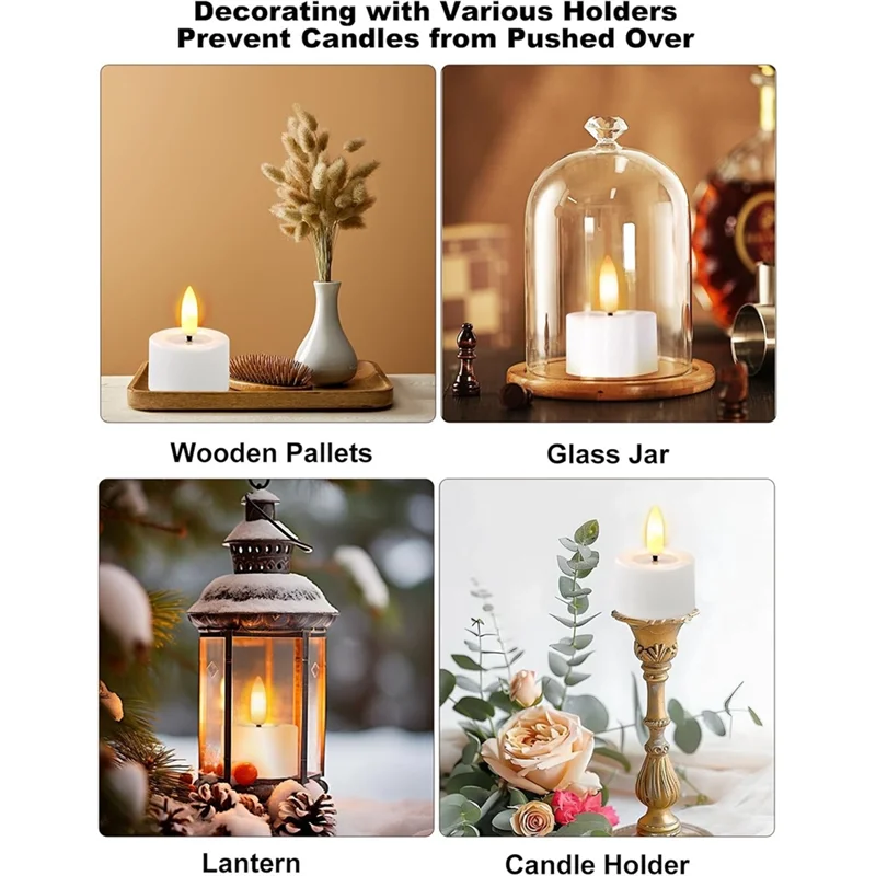 AS60-Flameless LED Tea Lights Rechargeable With Timer Romote Remote Candles For Wedding Centerpiece Table Decor