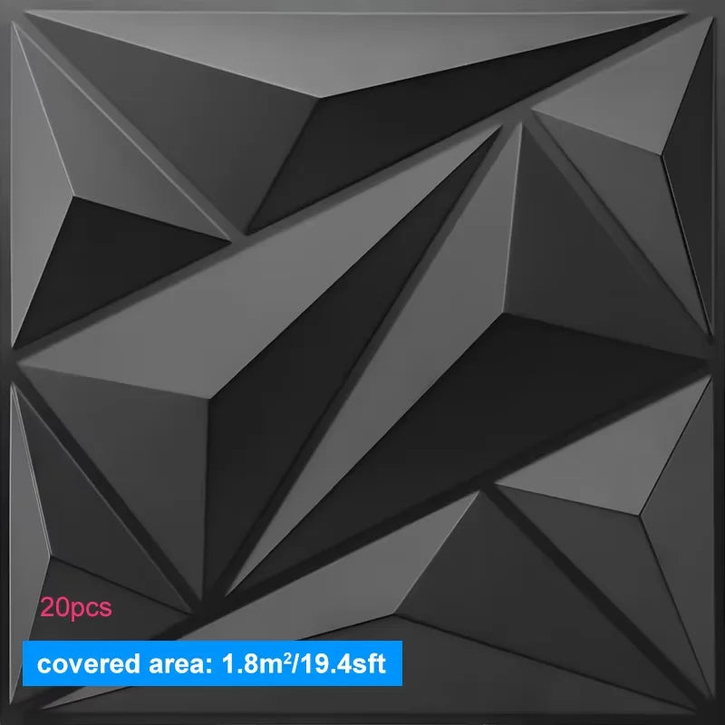 20PCS 3D Wall Panels 30x30cm Indoor Wall Decoration for Living Room Bedroom Hotel Office Mural Tile-Panel-Mold 3D Wall