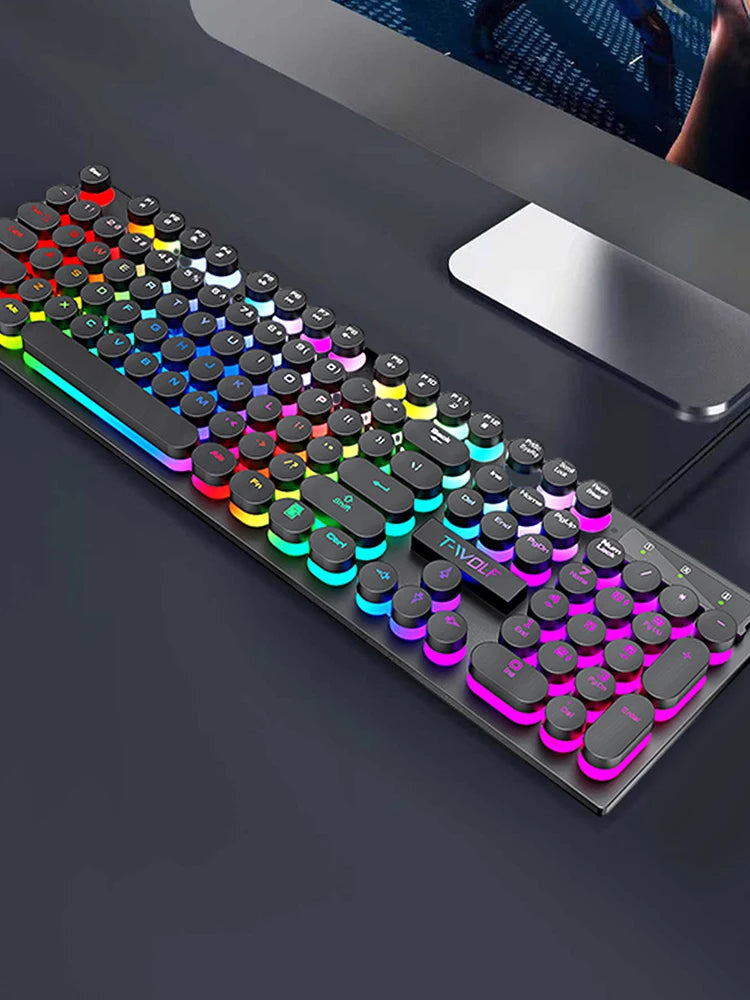 Shadow mechanical feeling keyboard desktop computer laptop esports game illuminated wired keyboard - Desktop