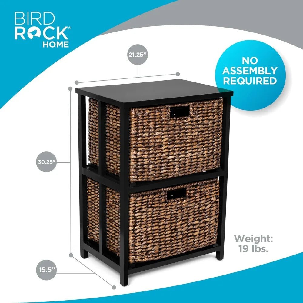 2 Tiered File Cubby w/Wood Top - File Cabinet Home Office Storage Nightstand Decorative Wooden Organizer | Desk Modern