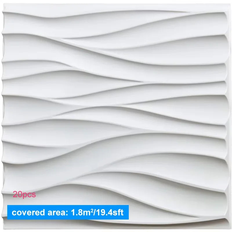 20PCS 3D Wall Panels 30x30cm Indoor Wall Decoration for Living Room Bedroom Hotel Office Mural Tile-Panel-Mold 3D Wall