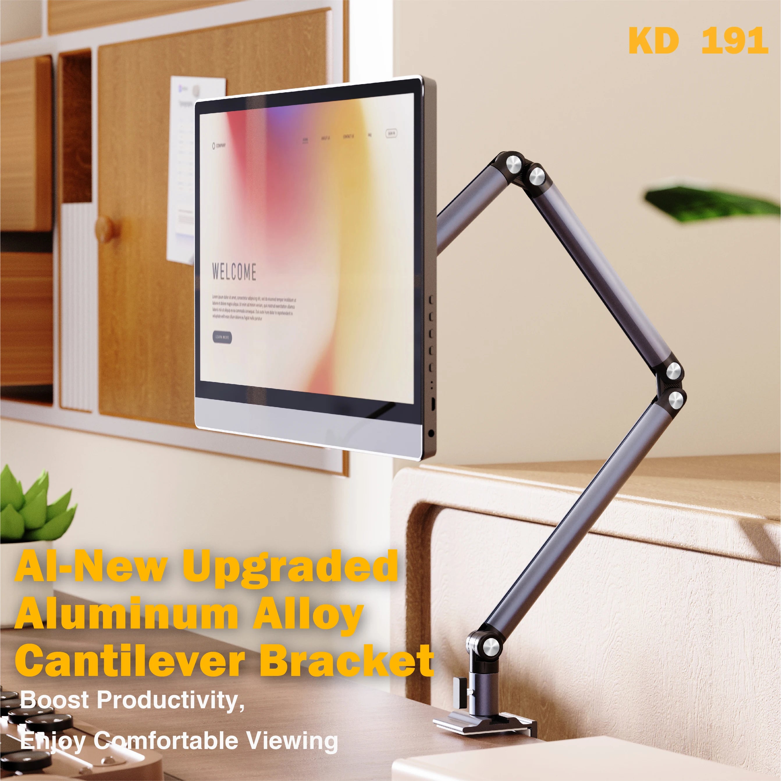 Kimdoole Adjustable Tablet Stand Foldable Aluminum Universal Flexible Holder 360 Degree Rotation for 4.5-12.9 Inches