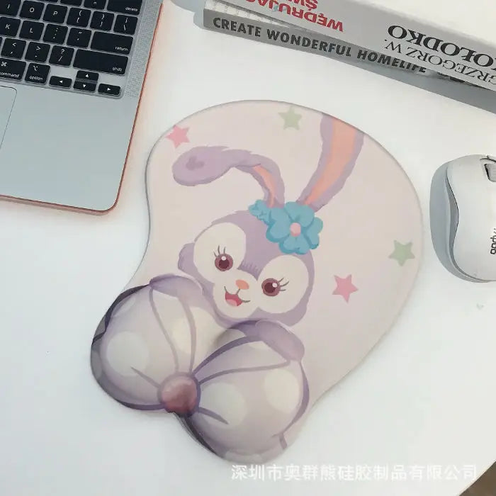 Cartoon Bear Couple Silicone Mouse Pad Thickened Wrist Protection Soft Hand Rest Anti-factory Store Office Mouse Mat