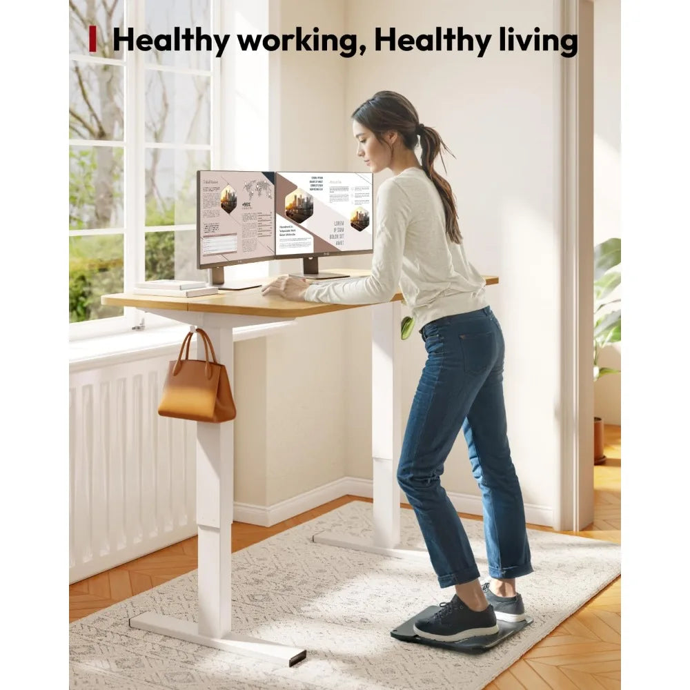 Standing Desk Height Adjustable Electric 40x24 Inches Sit Stand Desk for Home Office with Splice Board