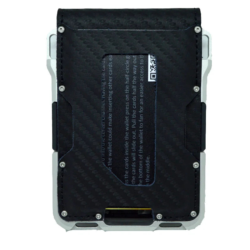 VM FASHION KISS Minimalist Wallet Set Genuine Leather Metal Rfid Credit Card Holders Antithieft Bifold Money Bag